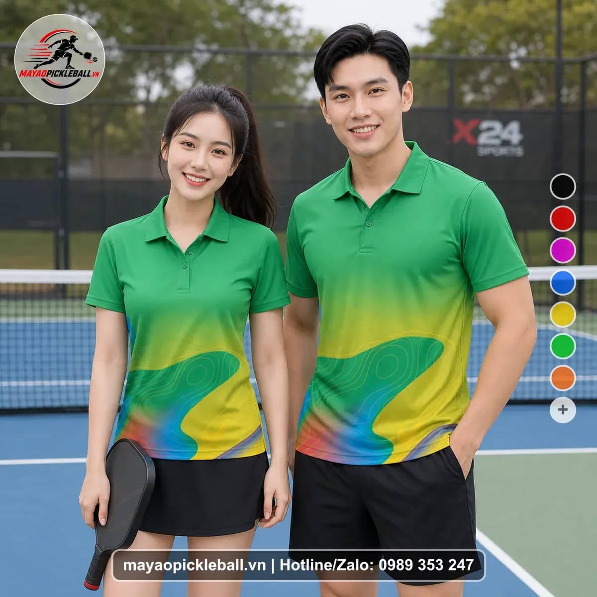 Bộ Quần Áo Pickleball X24-PB-120 Xanh