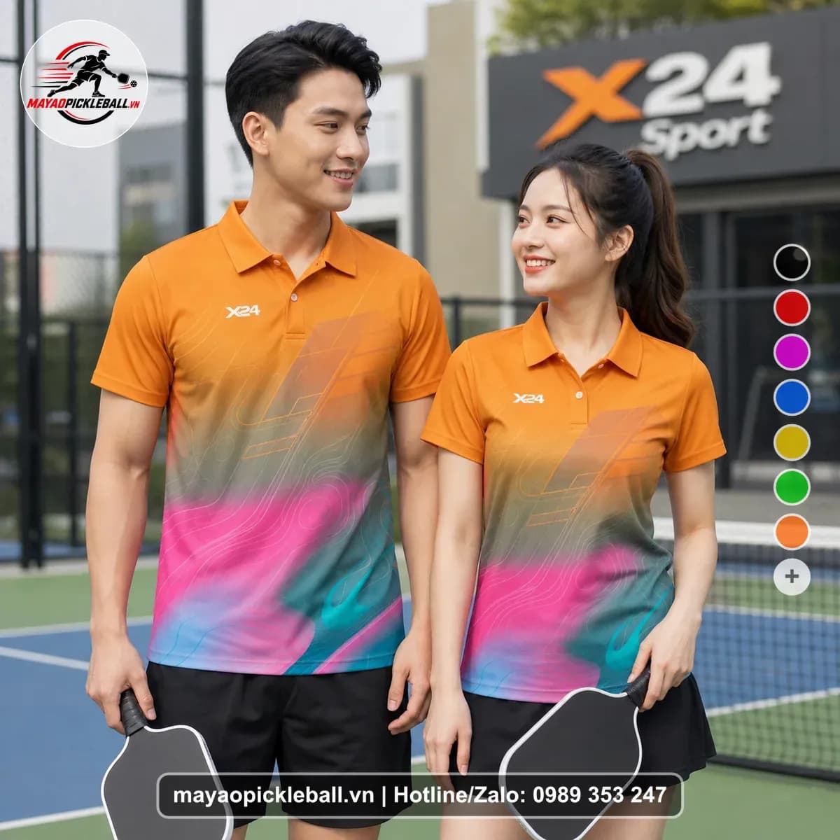 Bộ Quần Áo Pickleball X24-PB-122 Cam