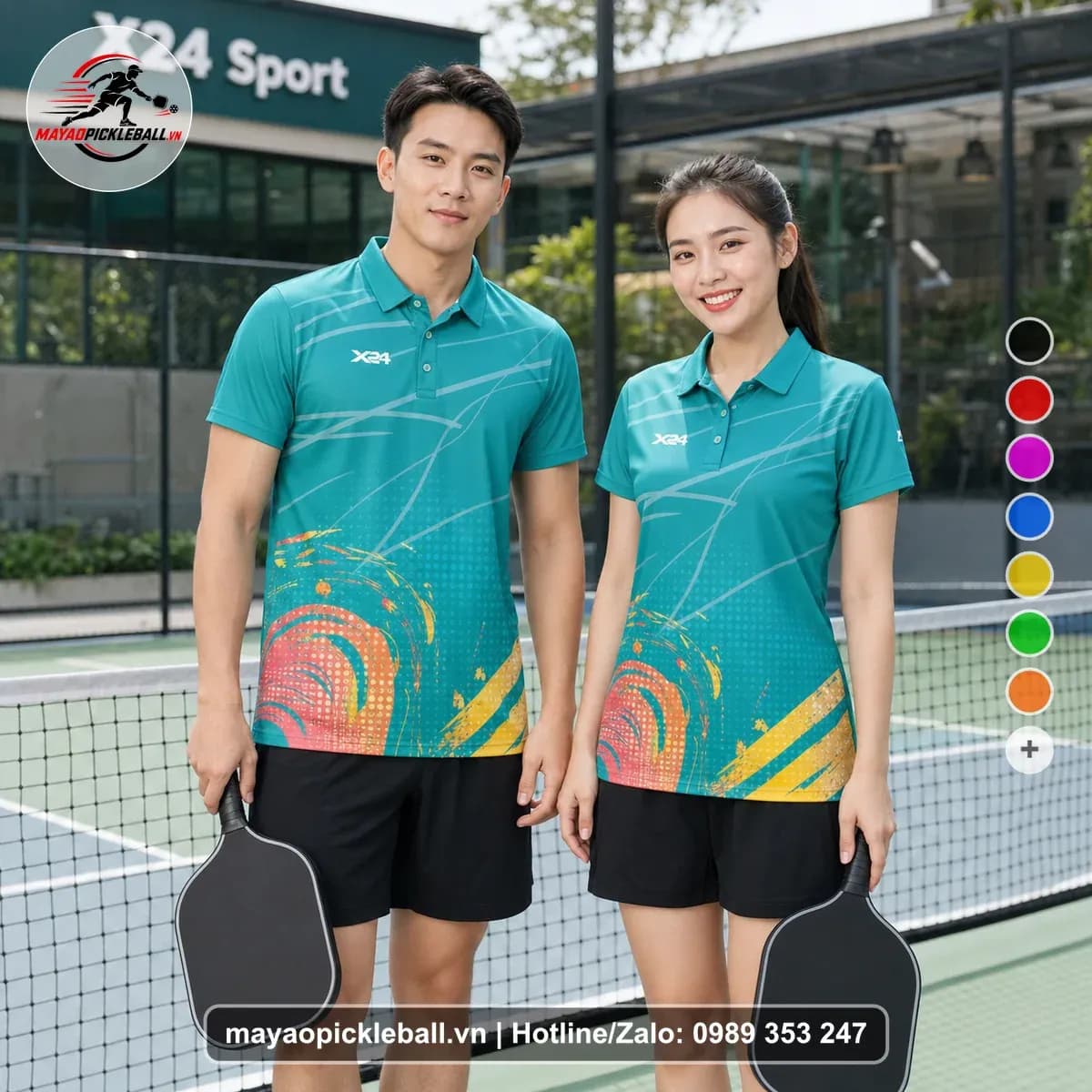 Bộ Quần Áo Pickleball X24-PB-123 Xanh Ngọc Xanh