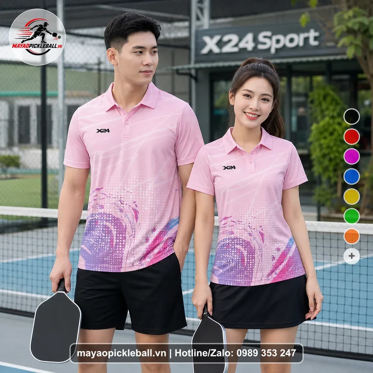 Bộ Quần Áo Pickleball X24-PB-125 Hồng