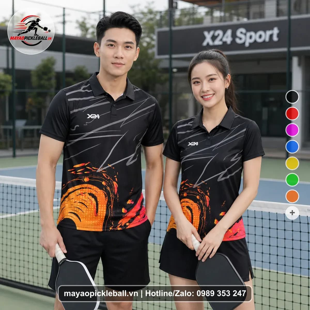 Bộ Quần Áo Pickleball X24-PB-126 Đen