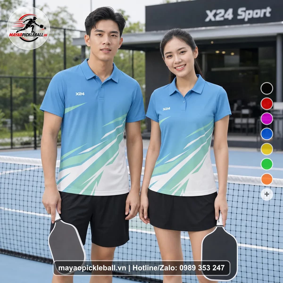 Bộ Quần Áo Pickleball X24-PB-127 Xanh