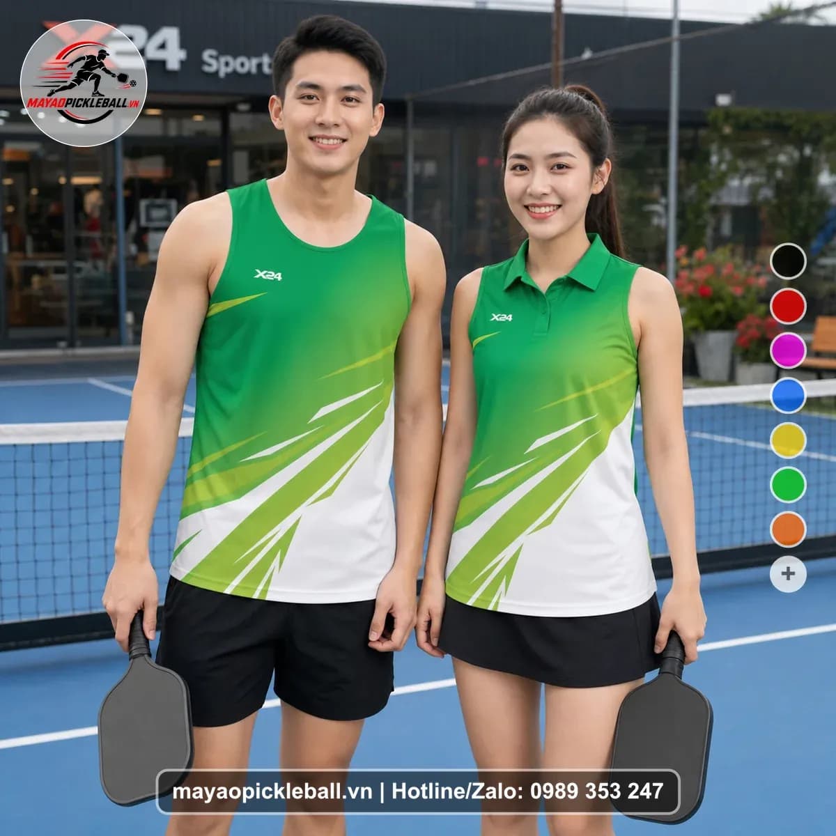 Bộ Quần Áo Pickleball X24-PB-128 Xanh