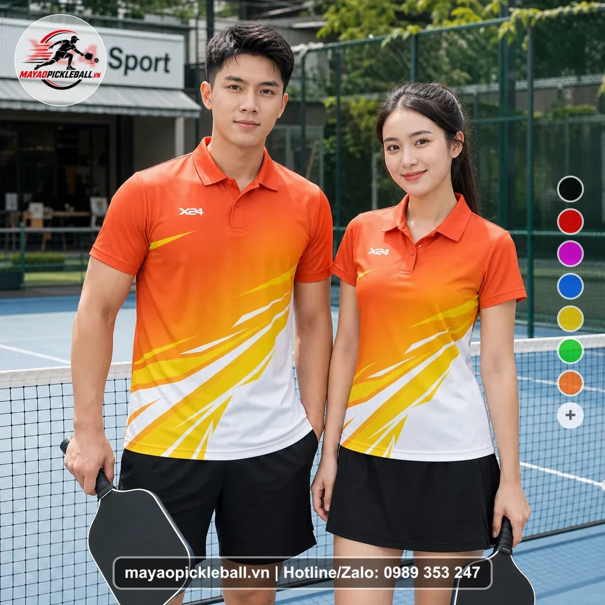Bộ Quần Áo Pickleball X24-PB-129 Cam