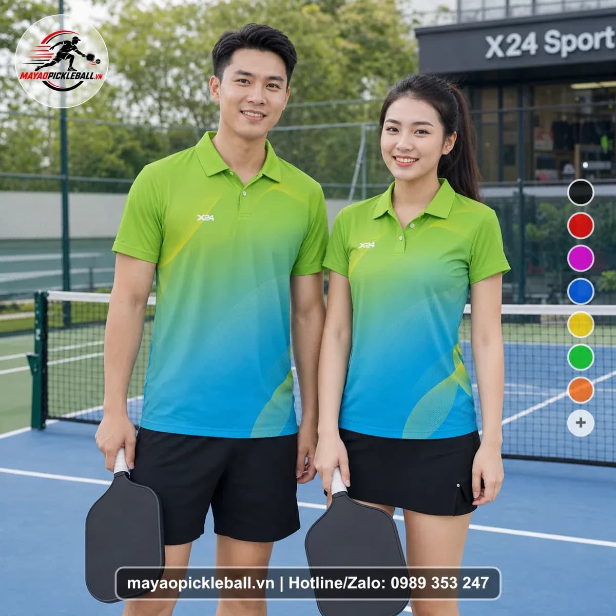 Bộ Quần Áo Pickleball X24-PB-133 Xanh