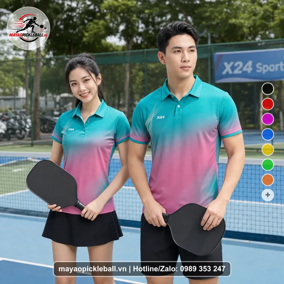 Bộ Quần Áo Pickleball X24-PB-136 Hồng