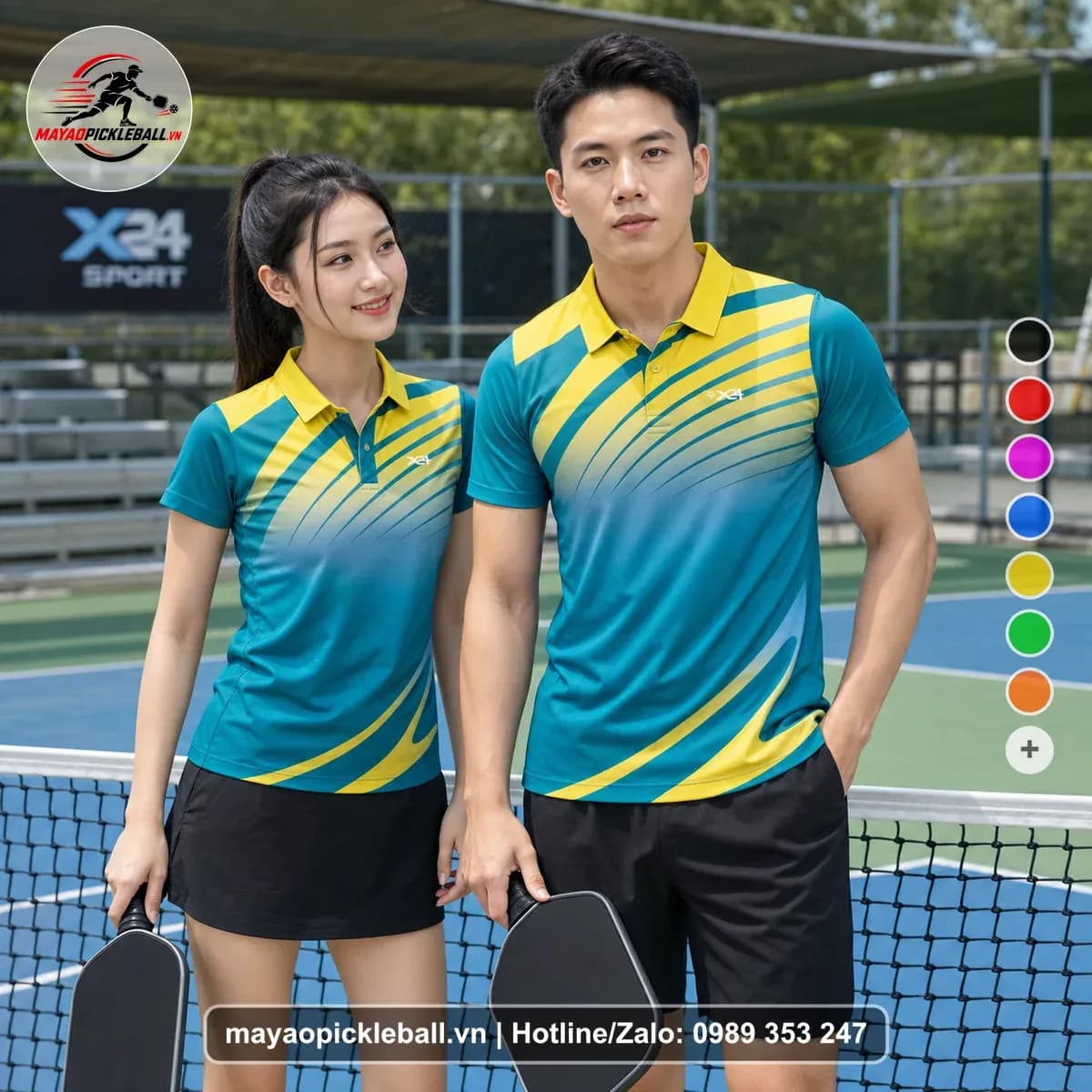 Bộ Quần Áo Pickleball X24-PB-138 Vàng Xanh