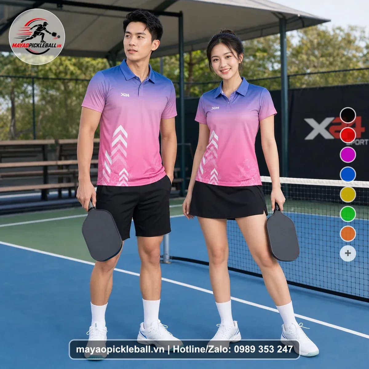 Bộ Quần Áo Pickleball X24-PB-143 Hồng
