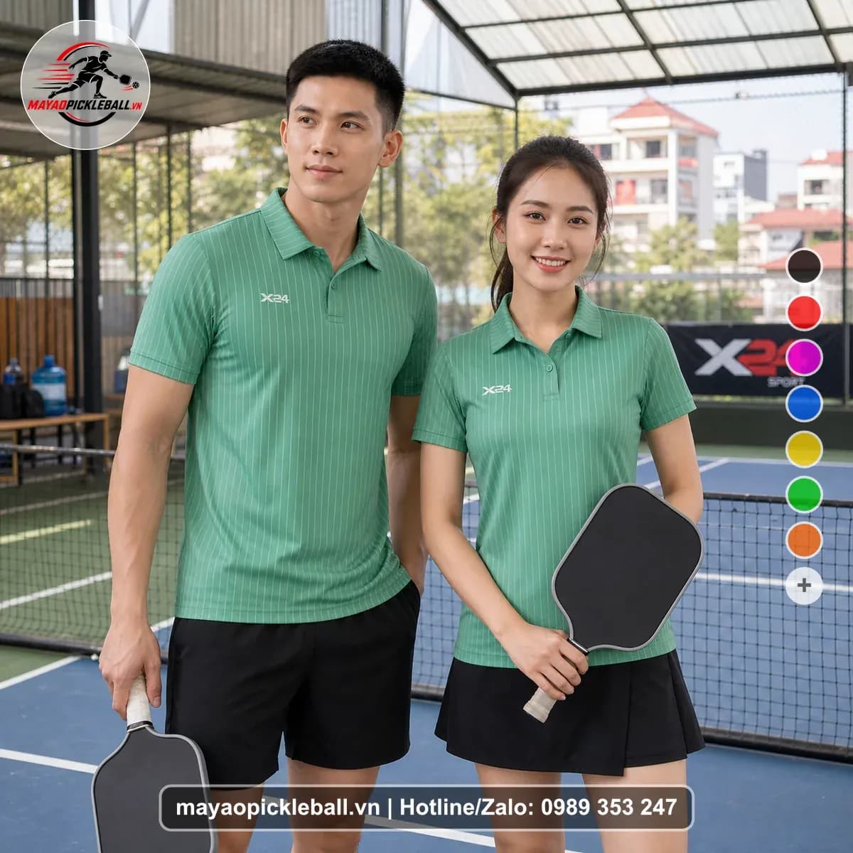 Bộ Quần Áo Pickleball X24-PB-145 Xanh Ngọc Xanh
