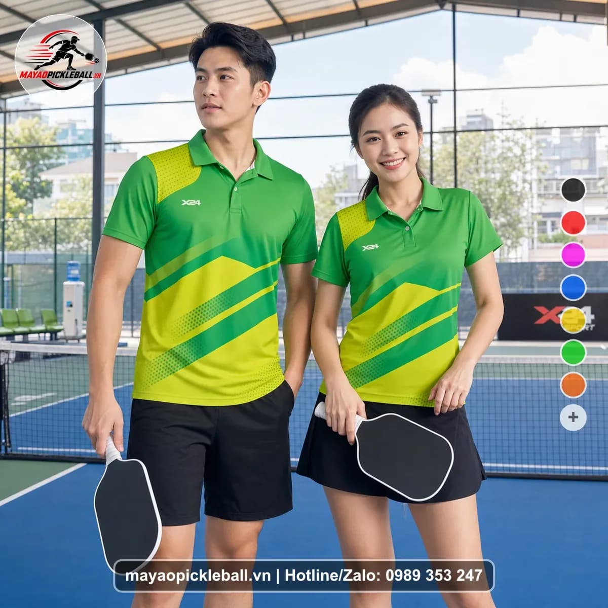 Bộ Quần Áo Pickleball X24-PB-150 Xanh