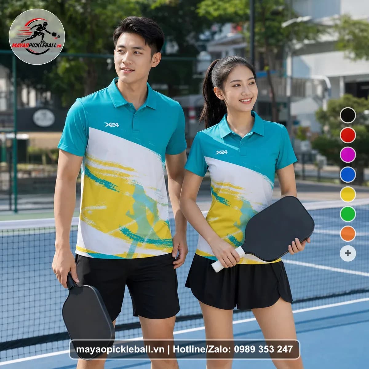Bộ Quần Áo Pickleball X24-PB-153 Xanh Ngọc Xanh