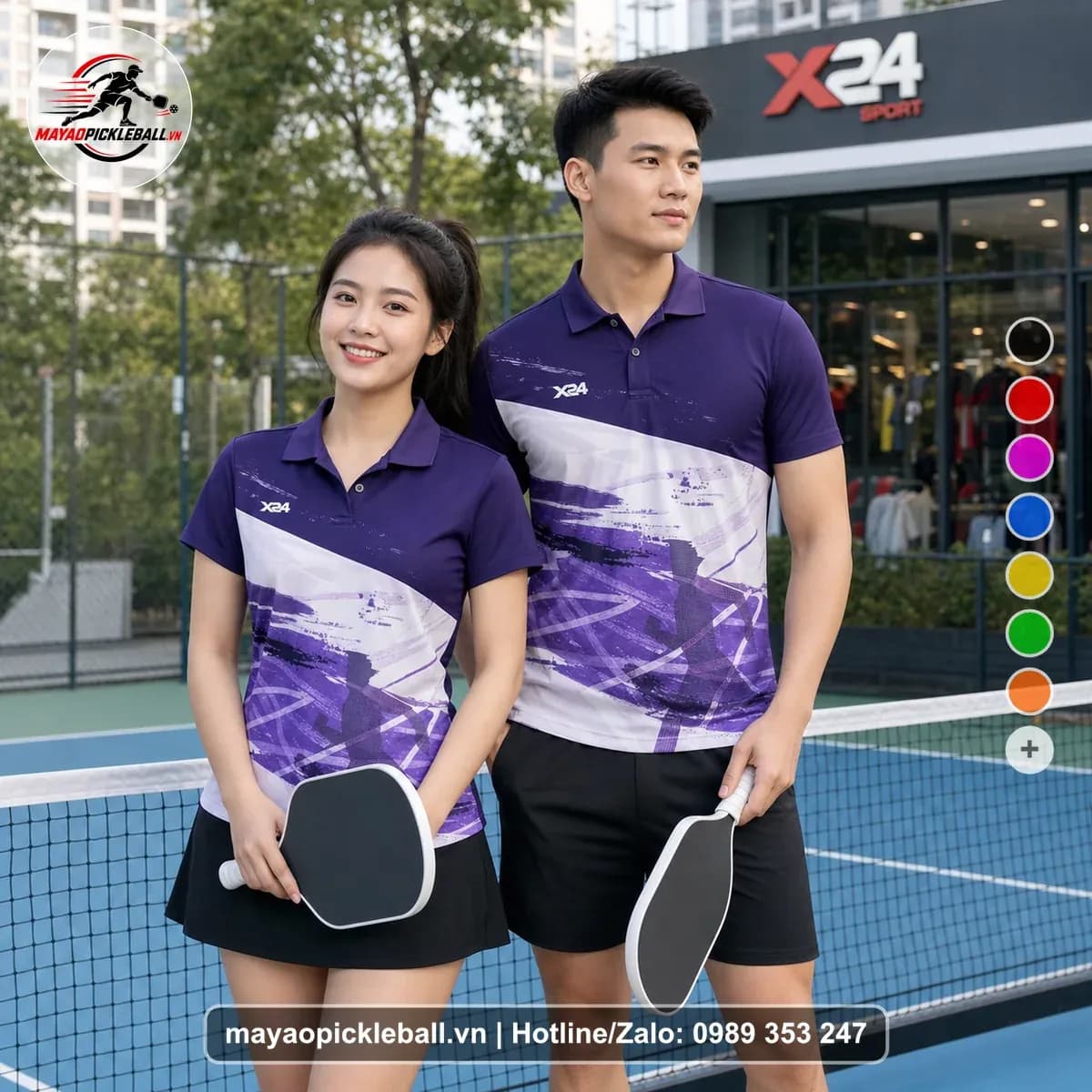 Bộ Quần Áo Pickleball X24-PB-154 Tím