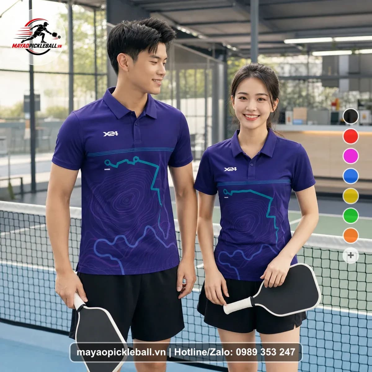 Bộ Quần Áo Pickleball X24-PB-158 Tím