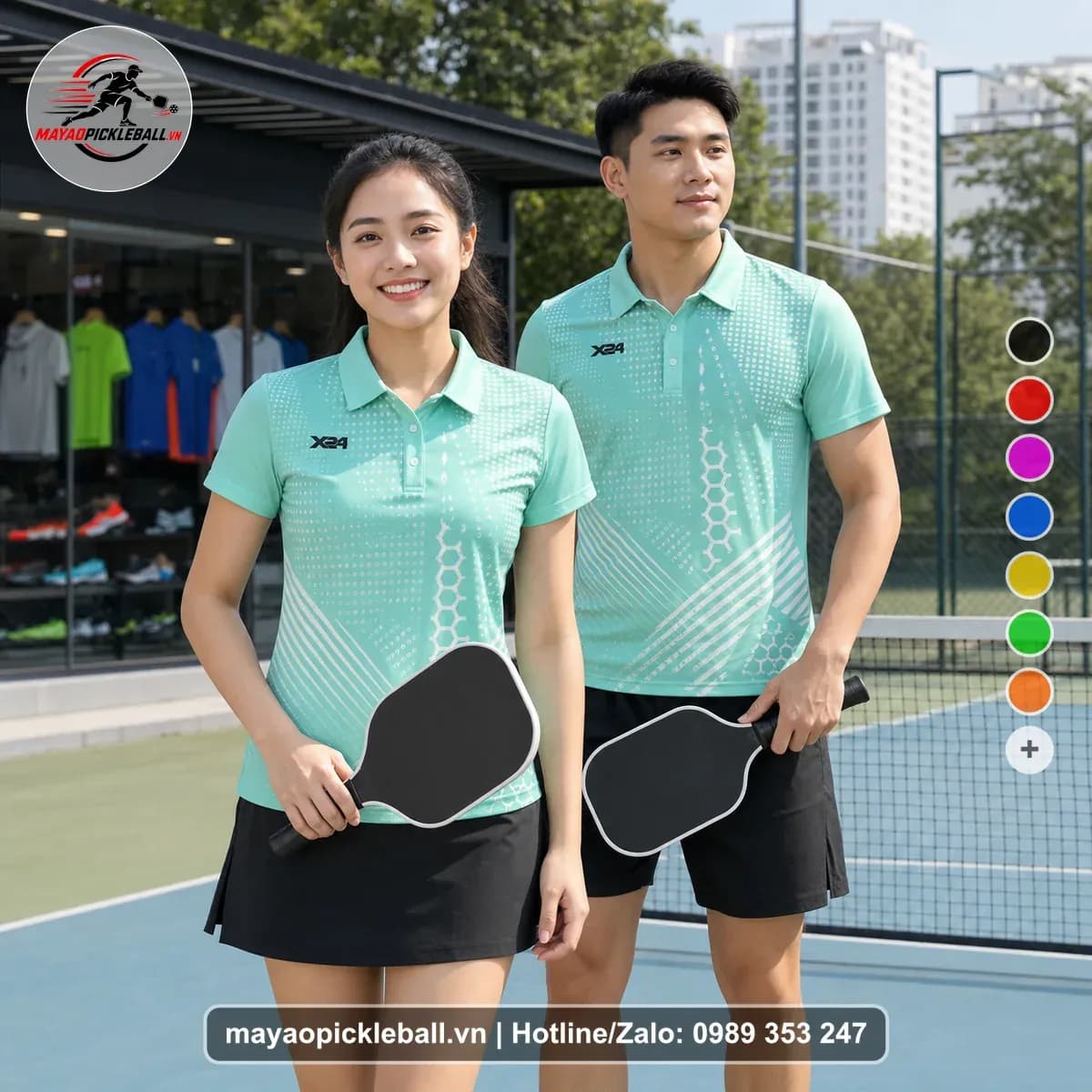 Bộ Quần Áo Pickleball X24-PB-161 Xanh Ngọc Xanh