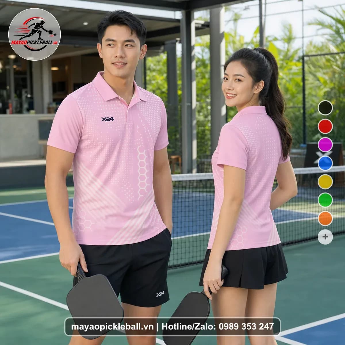 Bộ Quần Áo Pickleball X24-PB-163 Hồng