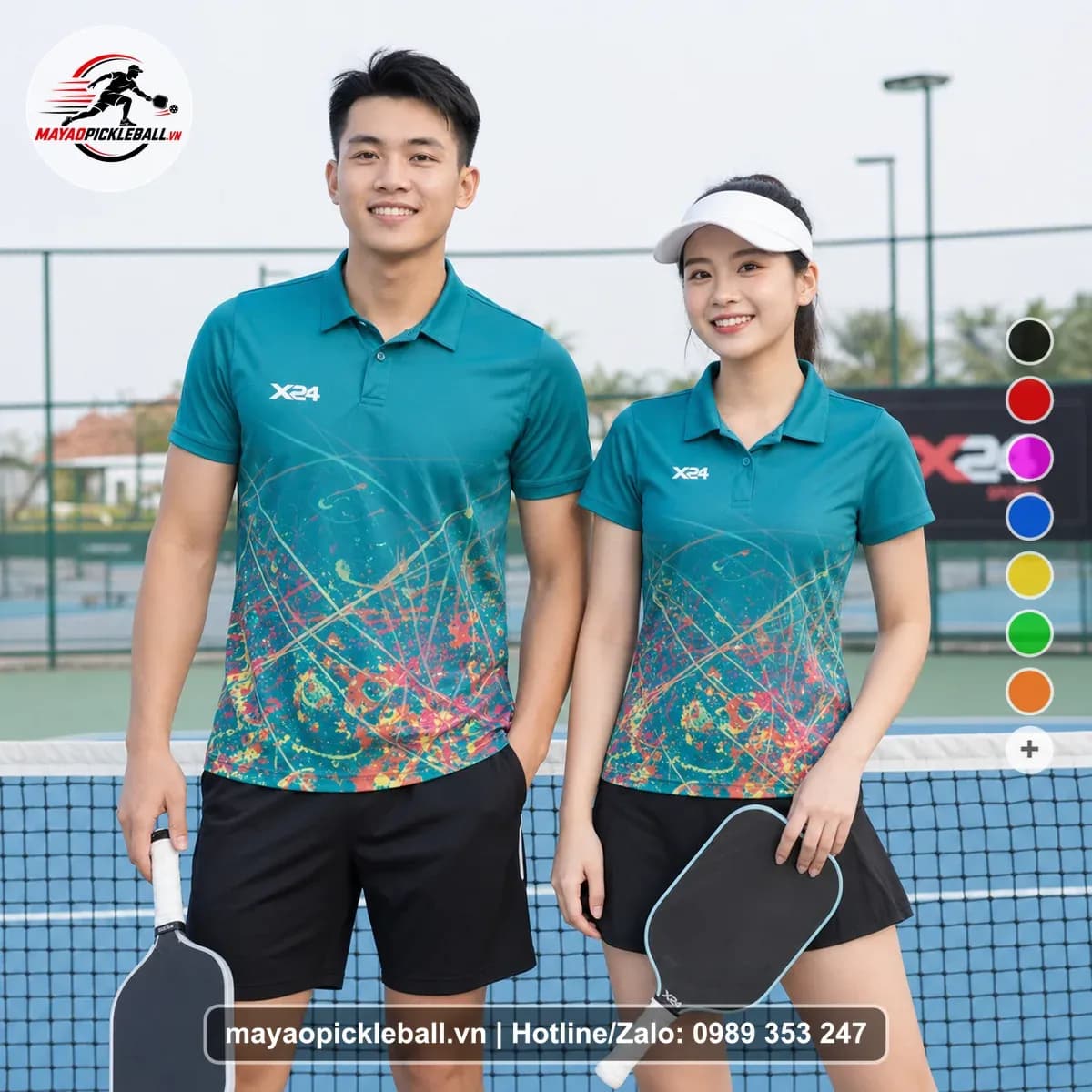Bộ Quần Áo Pickleball X24-PB-164 Xanh Ngọc Xanh