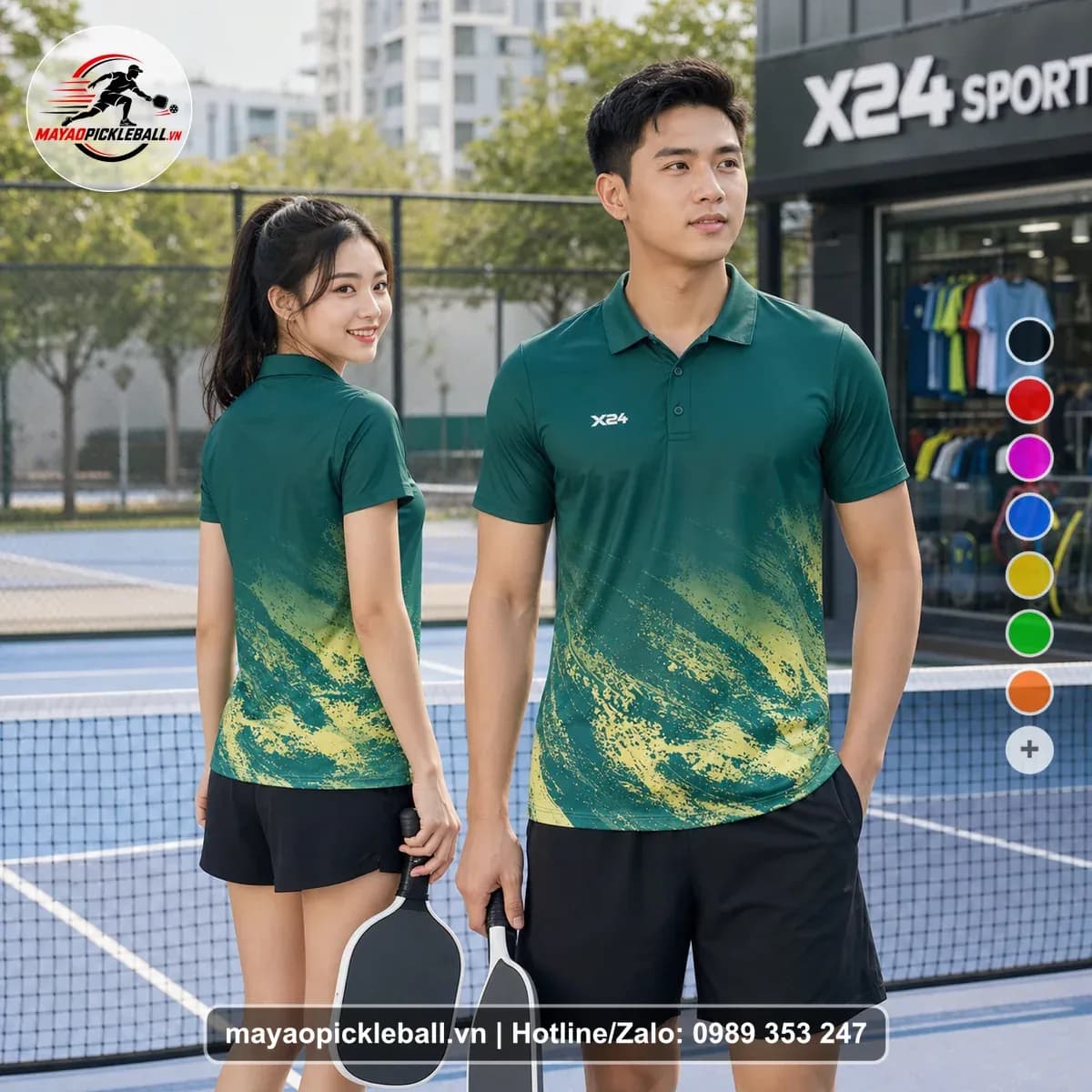 Bộ Quần Áo Pickleball X24-PB-168 Xanh