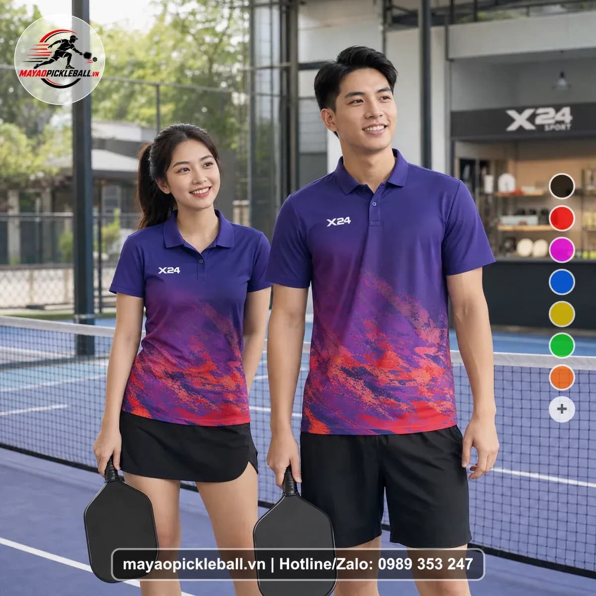 Bộ Quần Áo Pickleball X24-PB-170 Tím
