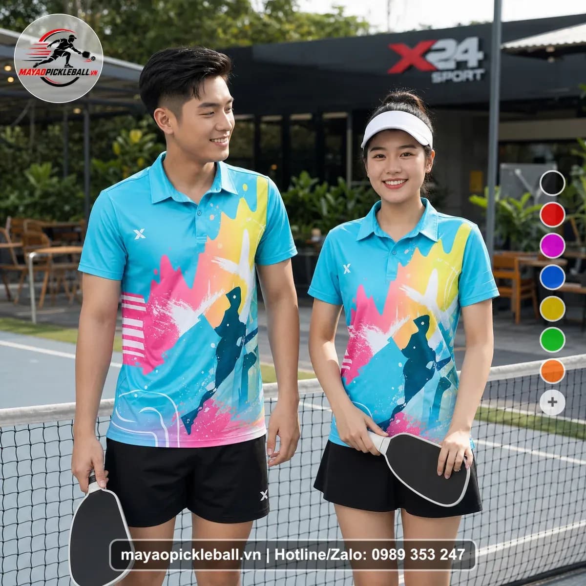 Bộ Quần Áo Pickleball X24-PB-172 Xanh Ngọc Xanh