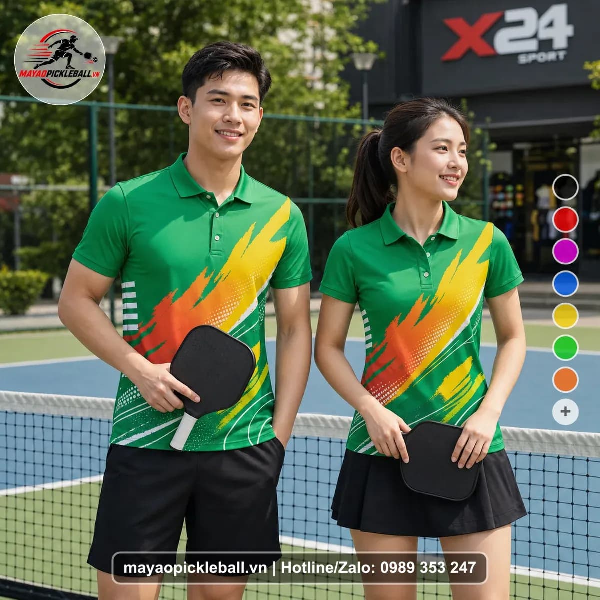 Bộ Quần Áo Pickleball X24-PB-173 Xanh