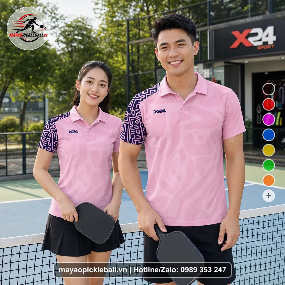 Bộ Quần Áo Pickleball X24-PB-180 Hồng
