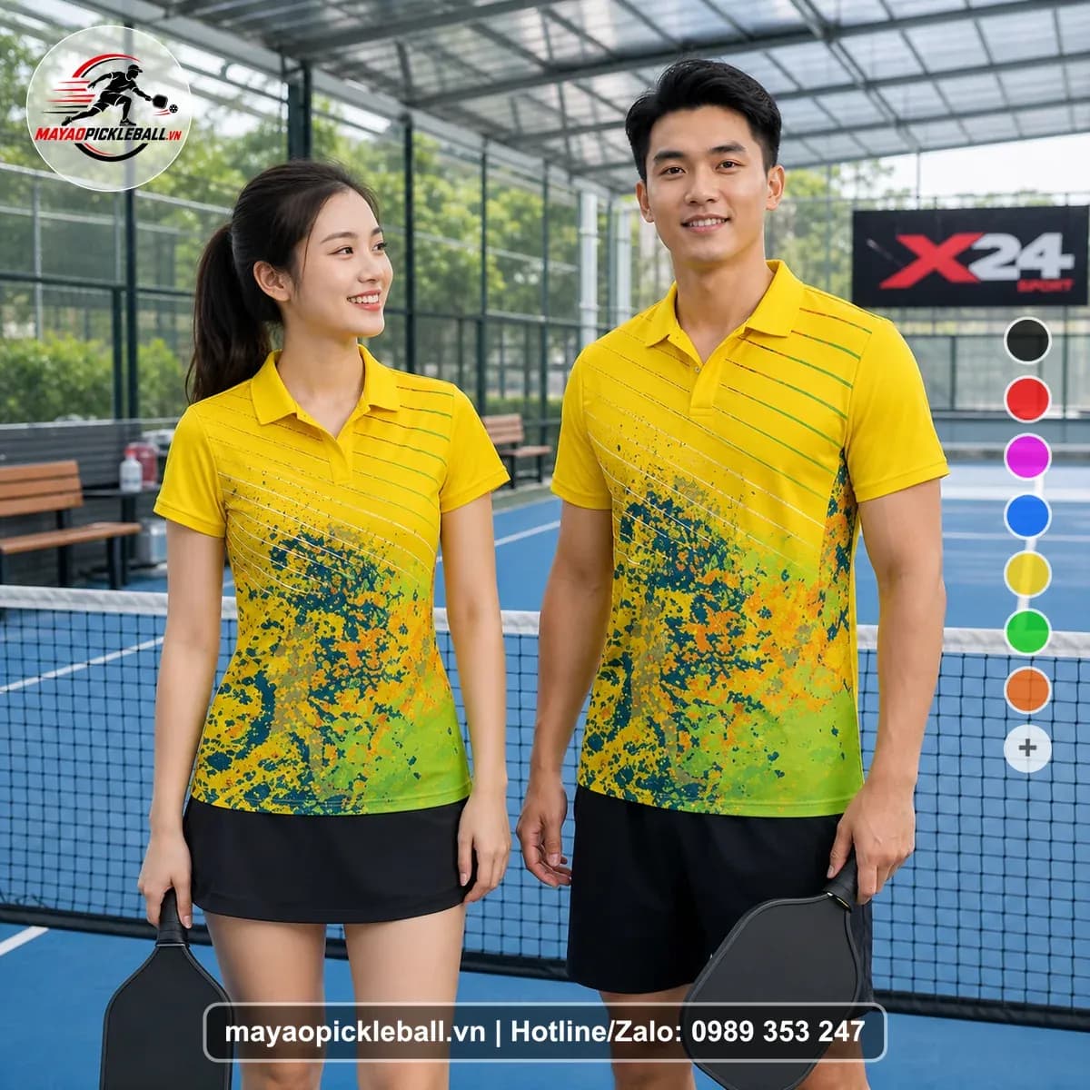 Bộ Quần Áo Pickleball X24-PB-184 Vàng