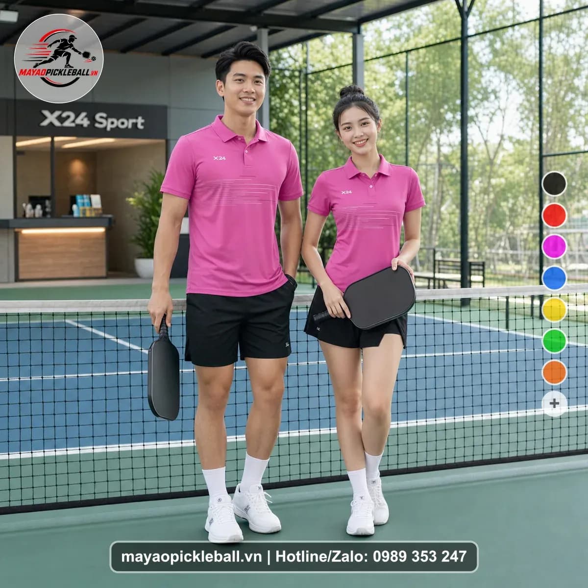 Bộ Quần Áo Pickleball X24-PB-191 Hồng