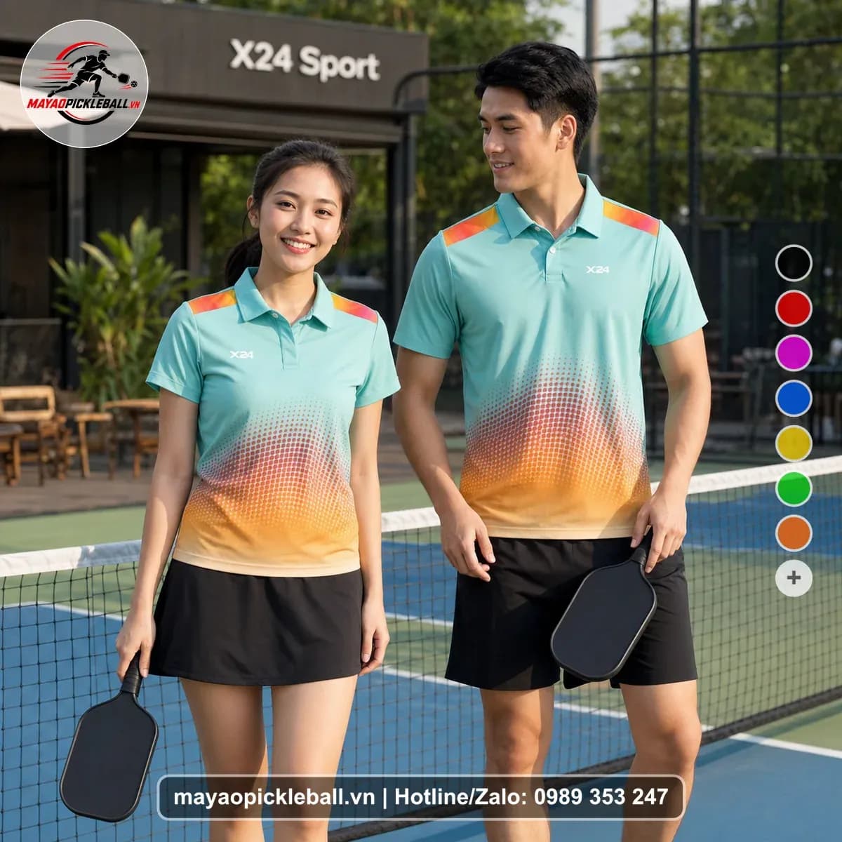 Bộ Quần Áo Pickleball X24-PB-193 Xanh Ngọc Xanh