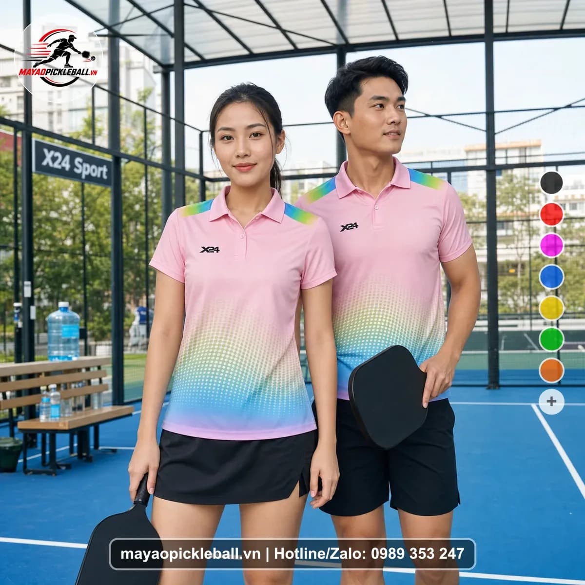 Bộ Quần Áo Pickleball X24-PB-195 Hồng