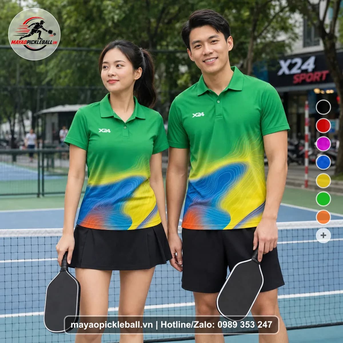 Bộ Quần Áo Pickleball X24-PB-203 Xanh