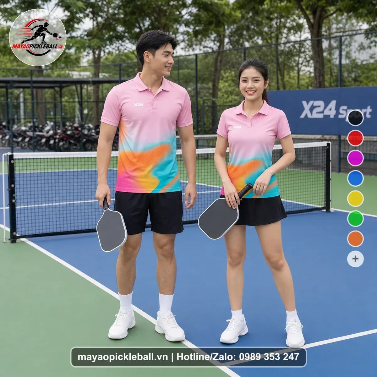 Bộ Quần Áo Pickleball X24-PB-205 Hồng