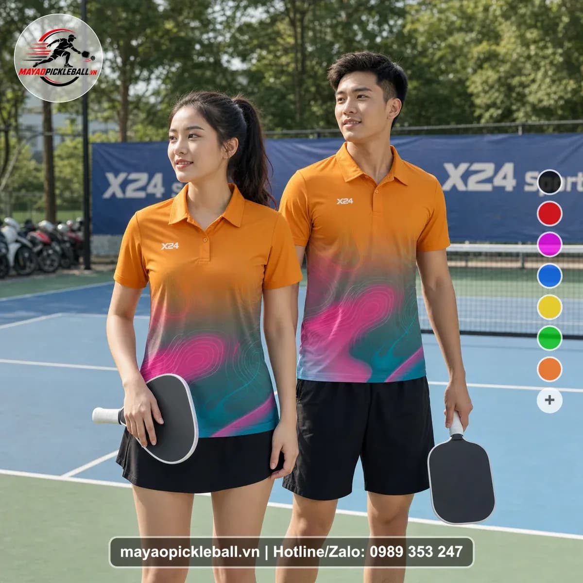 Bộ Quần Áo Pickleball X24-PB-206 Cam