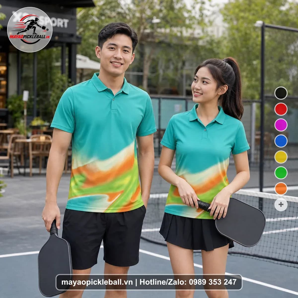 Bộ Quần Áo Pickleball X24-PB-210 Xanh Ngọc Xanh
