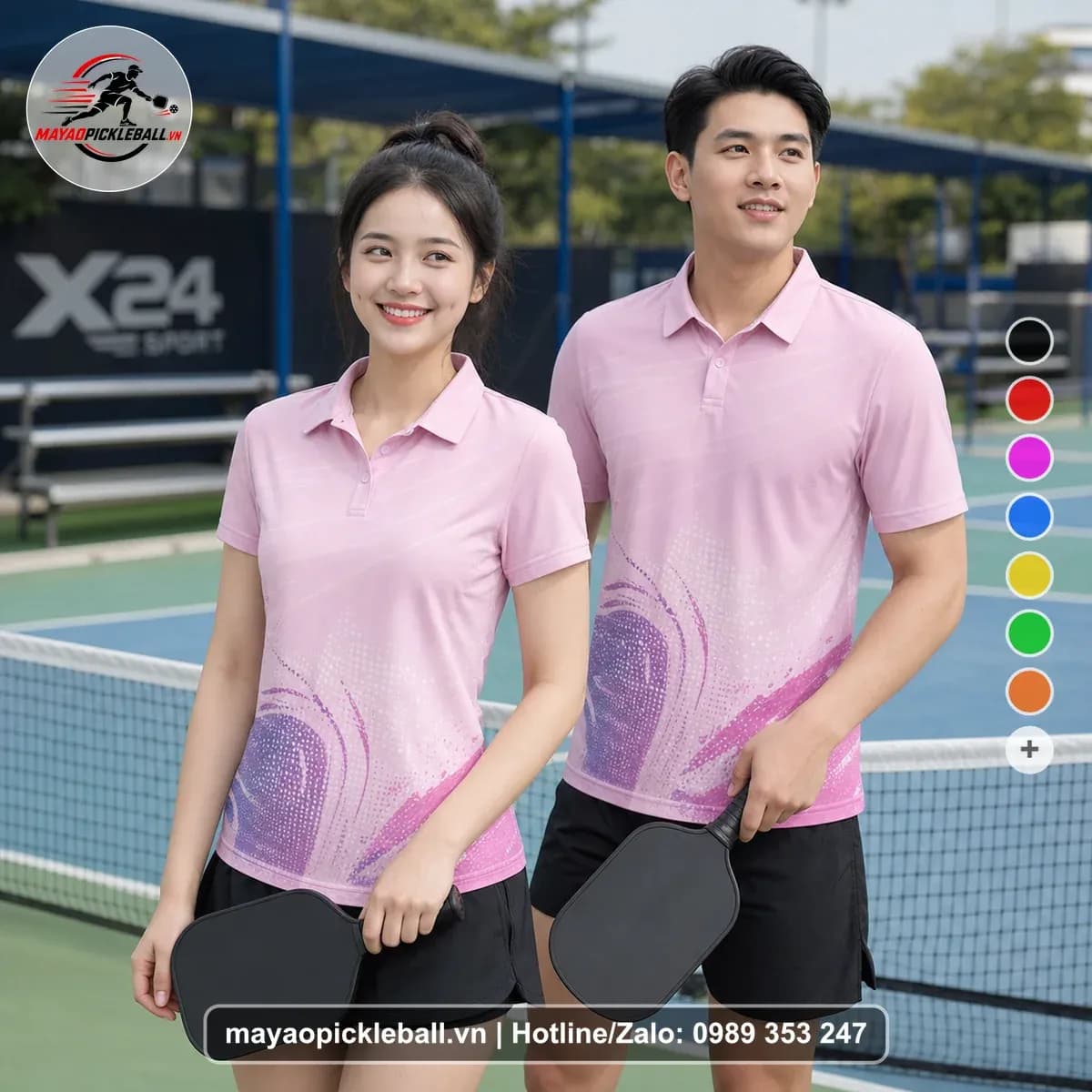 Bộ Quần Áo Pickleball X24-PB-216 Hồng