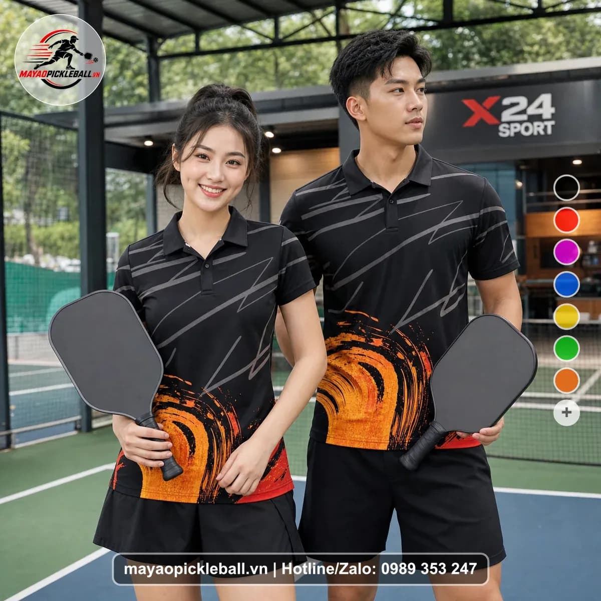 Bộ Quần Áo Pickleball X24-PB-217 Đen