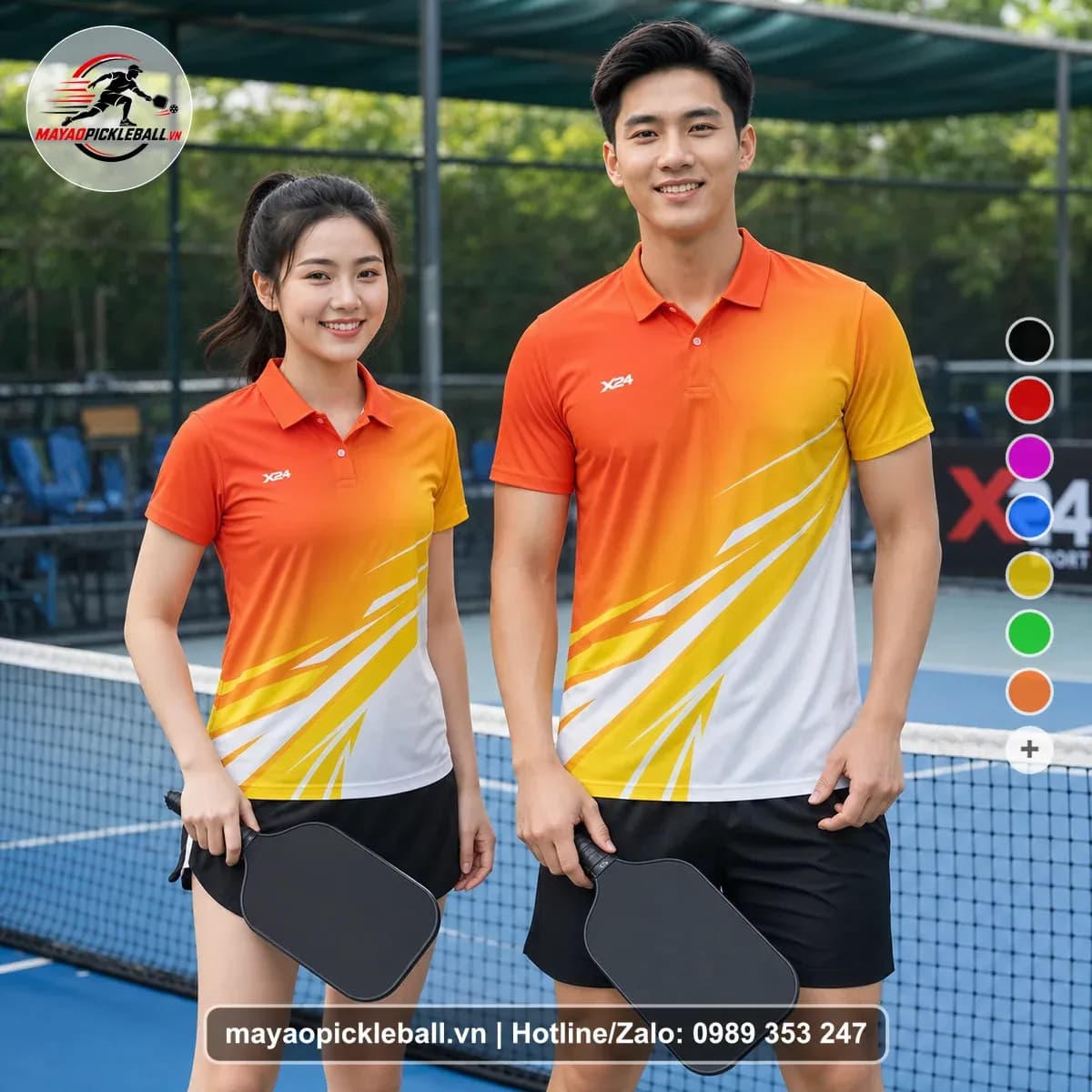 Bộ Quần Áo Pickleball X24-PB-221 Cam
