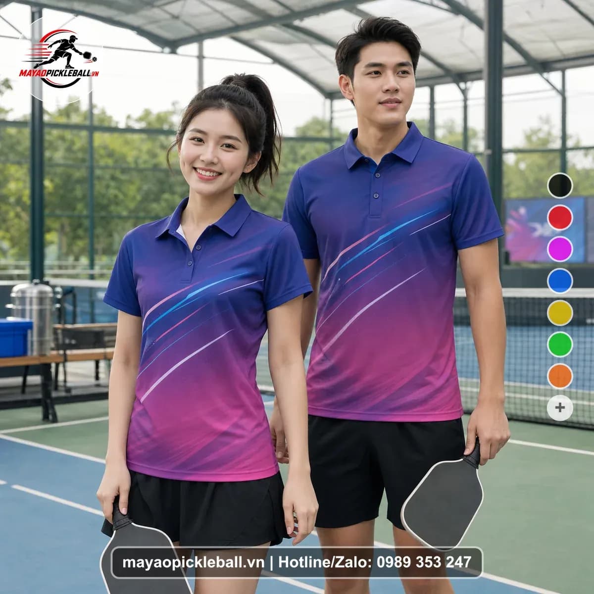 Bộ Quần Áo Pickleball X24-PB-228 Hồng Tím
