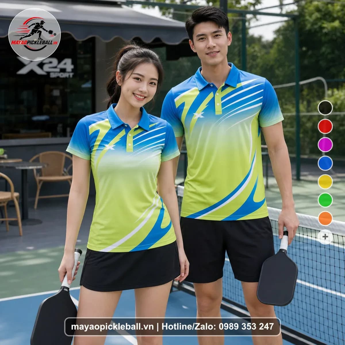 Bộ Quần Áo Pickleball X24-PB-231 Xanh