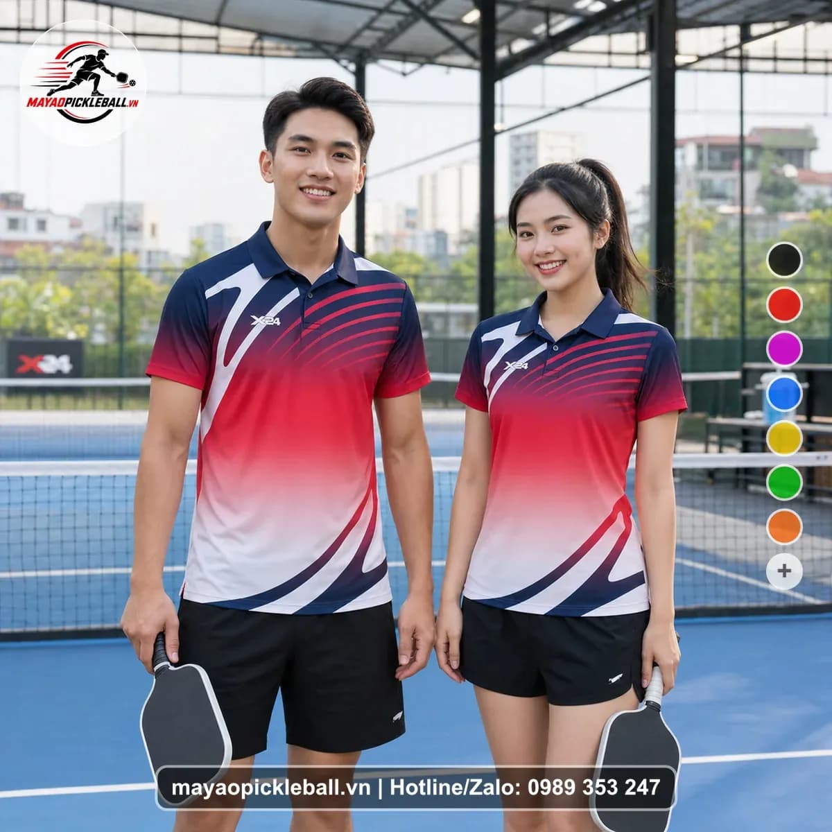 Bộ Quần Áo Pickleball X24-PB-233 Đỏ Tím