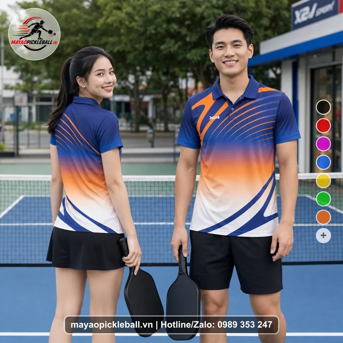Bộ Quần Áo Pickleball X24-PB-234 Cam Tím