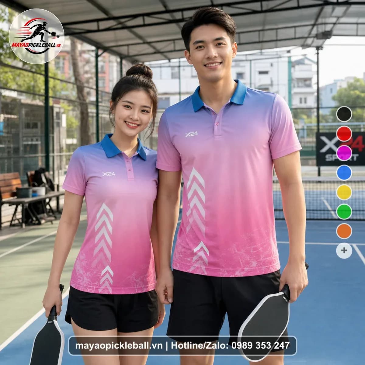 Bộ Quần Áo Pickleball X24-PB-238 Hồng