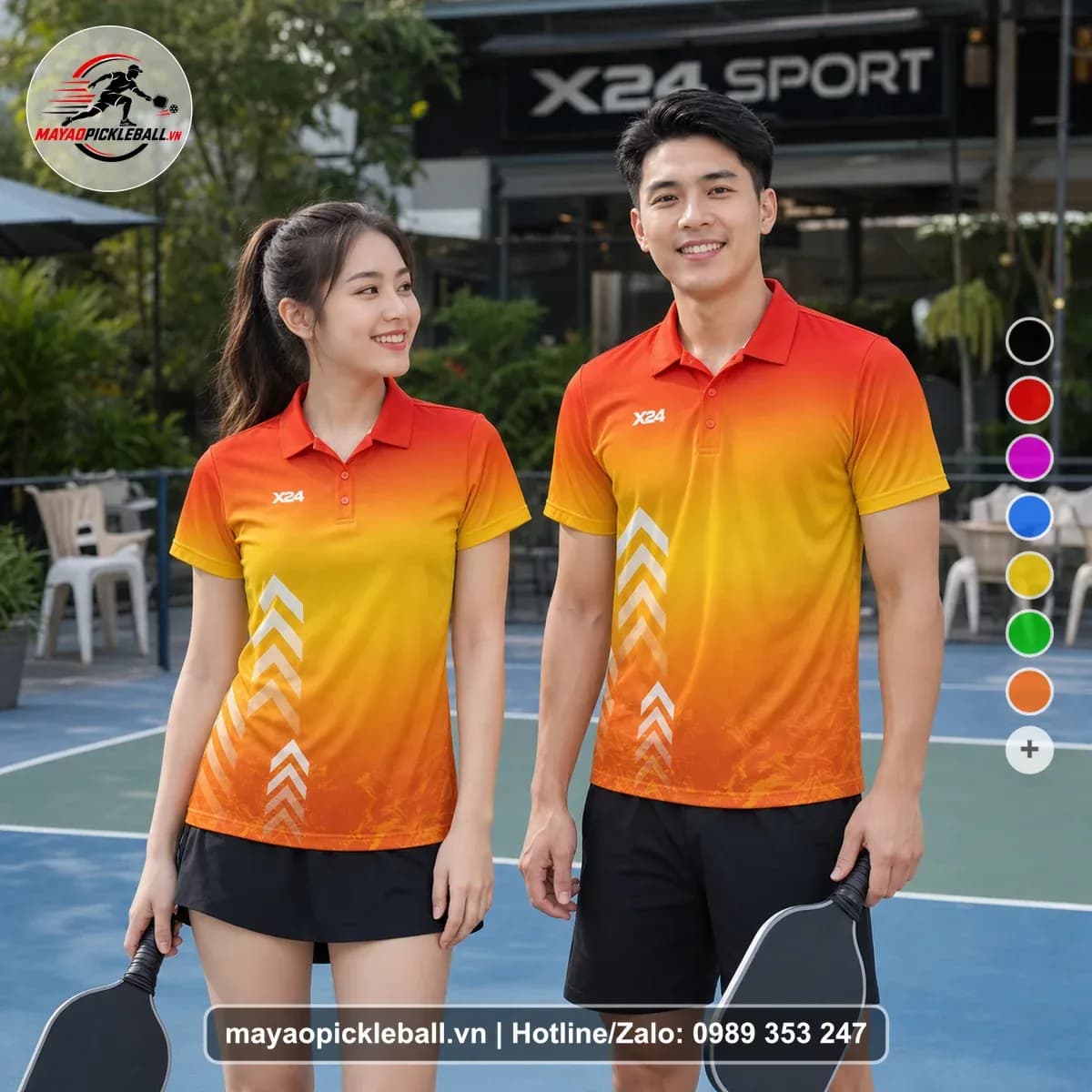 Bộ Quần Áo Pickleball X24-PB-239 Cam