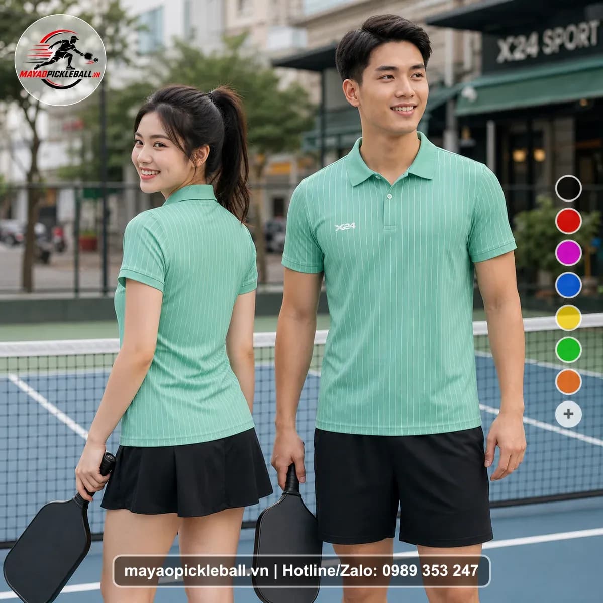 Bộ Quần Áo Pickleball X24-PB-246 Xanh Ngọc Xanh