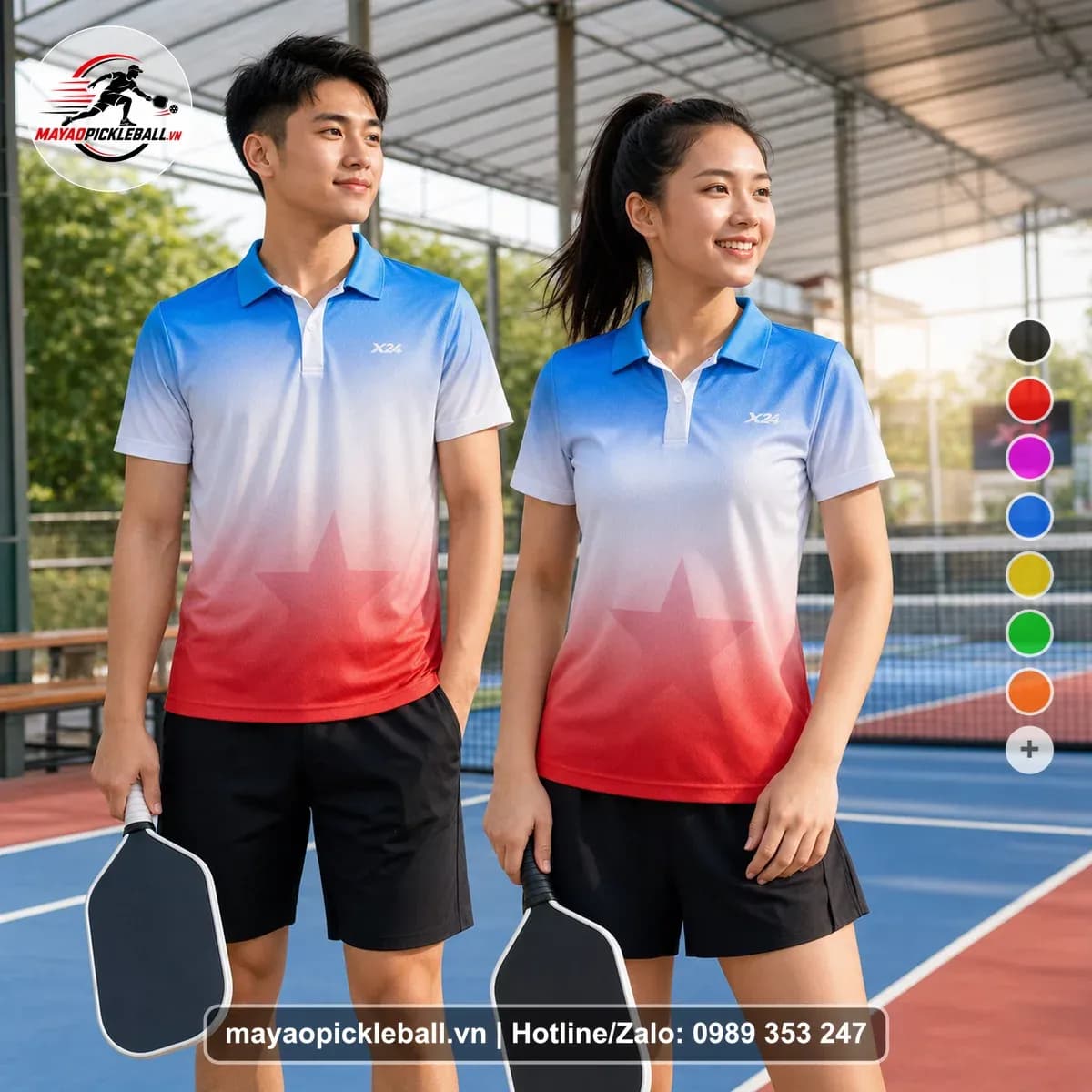 Bộ Quần Áo Pickleball X24-PB-279 Hồng Đỏ