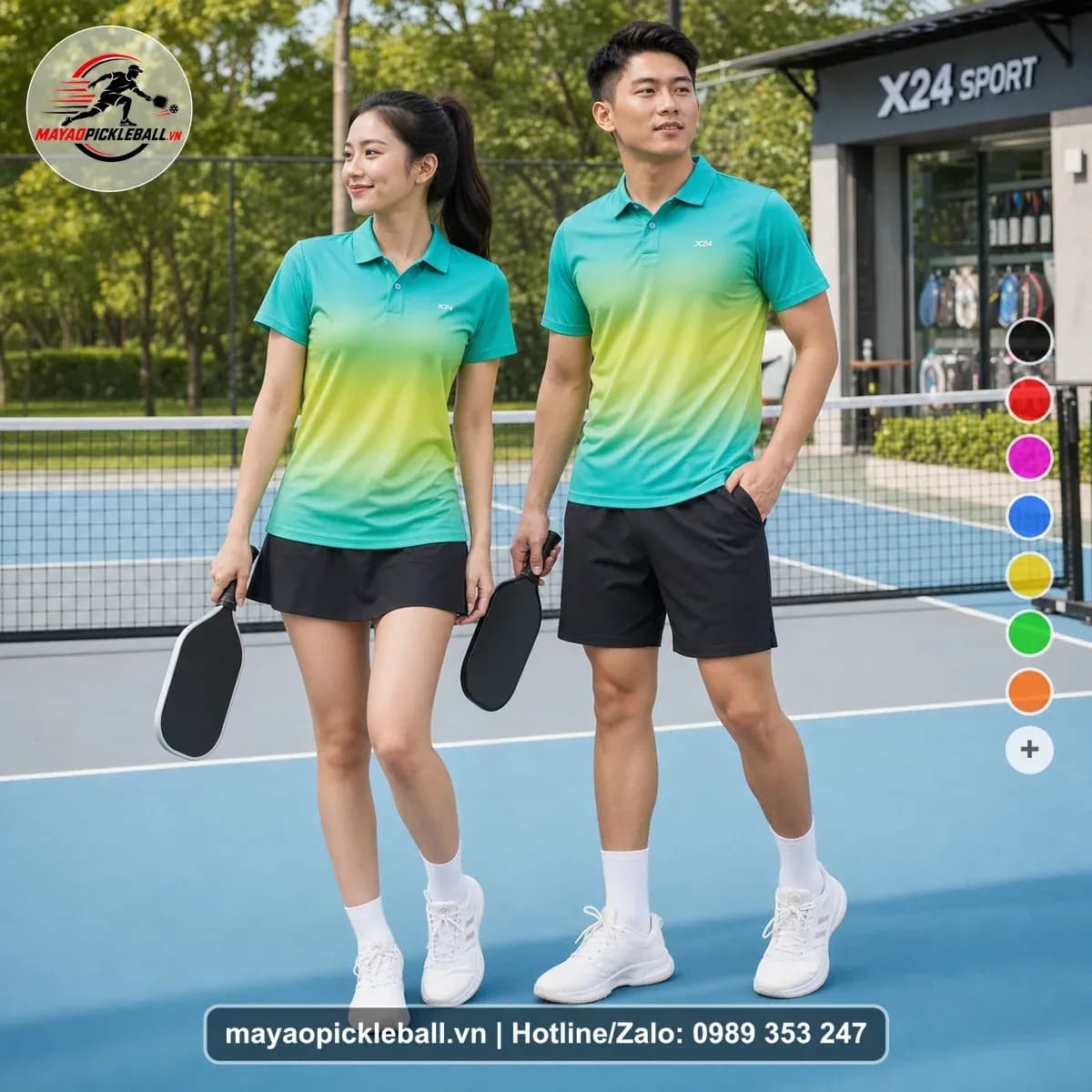Bộ Quần Áo Pickleball X24-PB-299 Xanh
