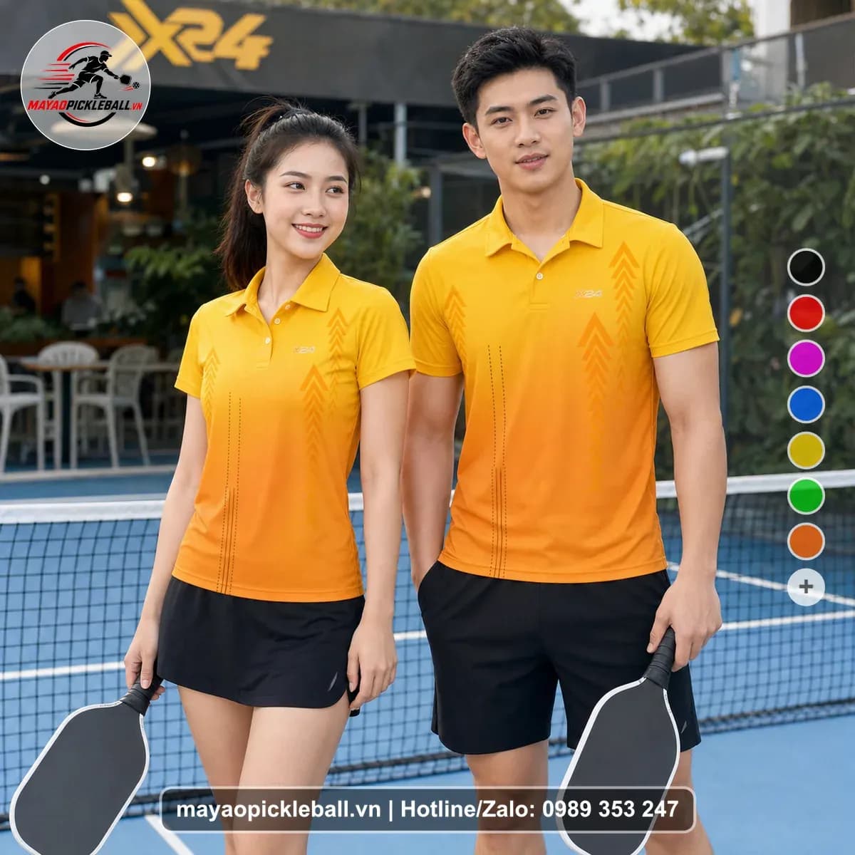 Bộ Quần Áo Pickleball X24-PB-302 Vàng Cam