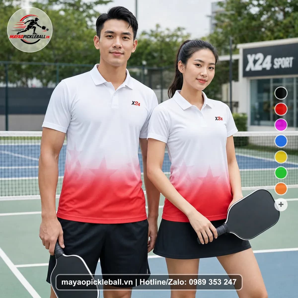 Bộ Quần Áo Pickleball X24-PB-309 Hồng Đỏ