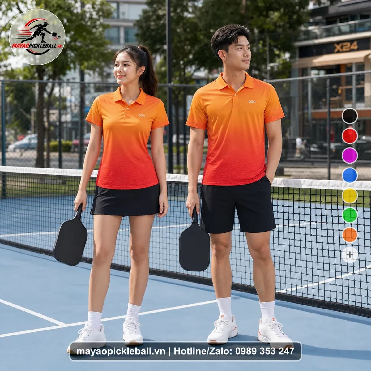 Bộ Quần Áo Pickleball X24-PB-333 Xanh Đỏ
