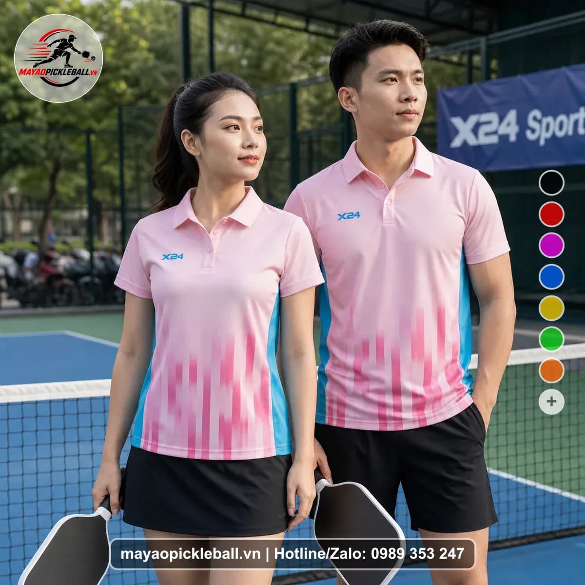 Bộ Quần Áo Pickleball X24-PB-345 Hồng