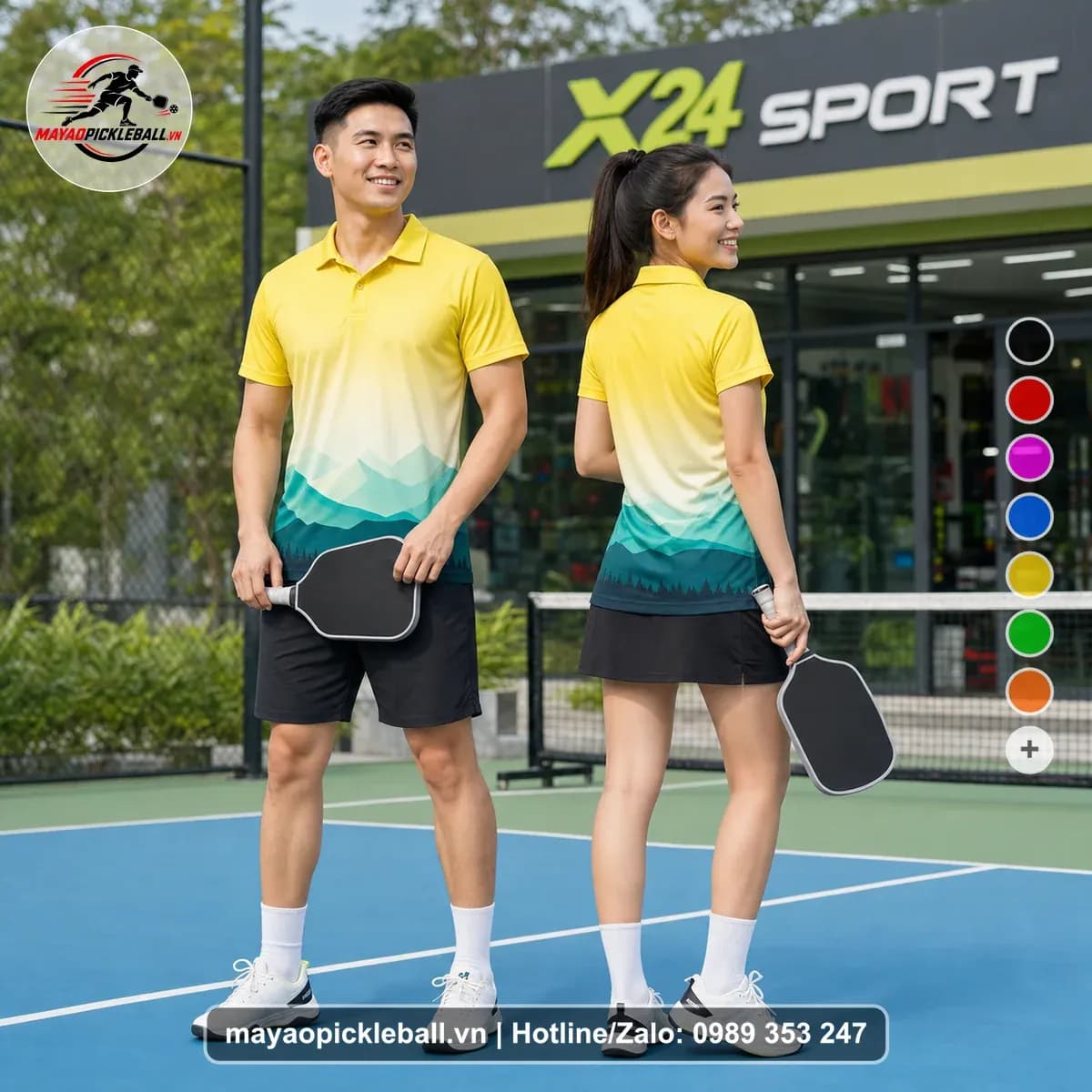 Bộ Quần Áo Pickleball X24-PB-476 Vàng